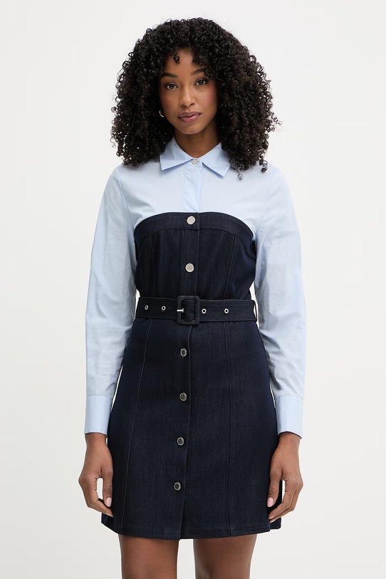 Morgan sukienka z wiskozą granatowy ROIMA