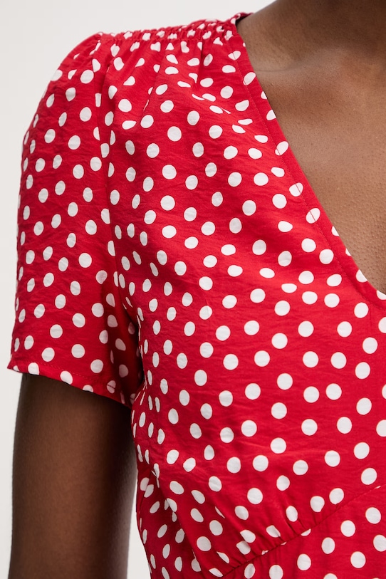 Morgan sukienka letnia z wiskozy ROIS czerwony