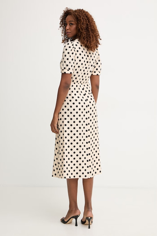 Odzież Morgan sukienka rozkloszowana z wiskozą ROVITA beżowy