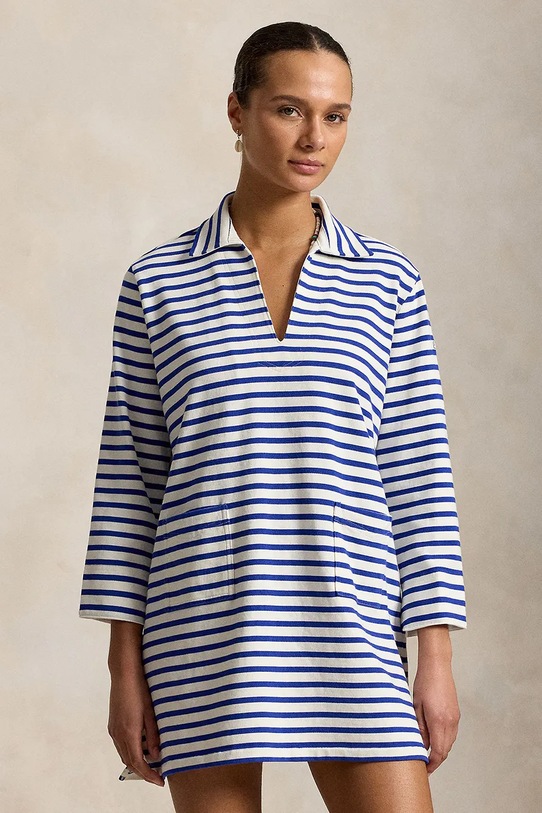 Polo Ralph Lauren sukienka bawełniana niebieski 211A12913