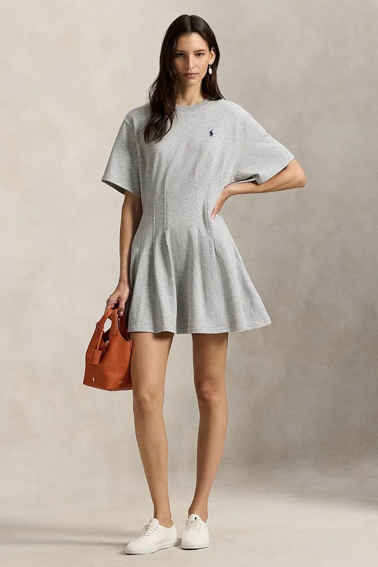 Polo Ralph Lauren sukienka bawełniana szary 211A96342