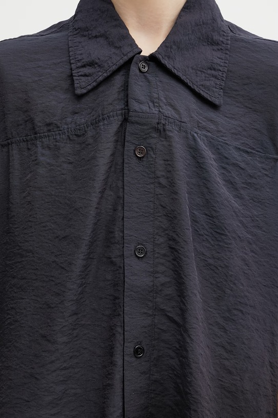 Y-3 W SS DD OVRSHRT sukienka gładka z lnem czarny KS5217