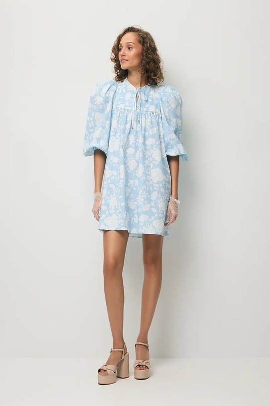 BIZUU sukienka koszulowa bawełniana AYOTE AYOTE.BLEKITNY niebieski SS26