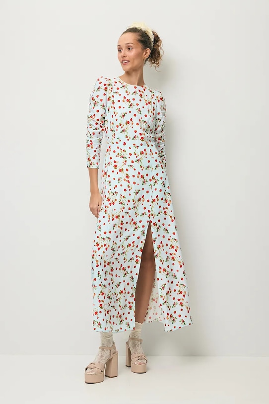 BIZUU sukienka letnia z wiskozą CALANA niebieski CALANA.BLEKITNY