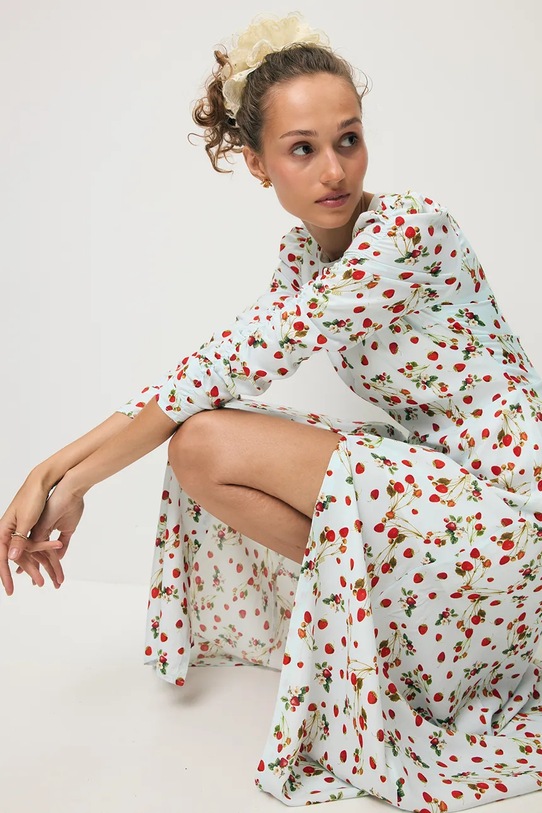 BIZUU sukienka letnia z wiskozą CALANA CALANA.BLEKITNY niebieski