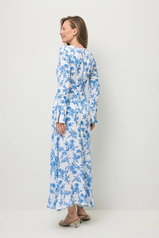 BIZUU sukienka letnia z wiskozy IVYNI IVYNI.NIEBIESKI niebieski SS26