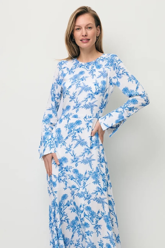 Odzież BIZUU sukienka letnia z wiskozy IVYNI IVYNI.NIEBIESKI niebieski