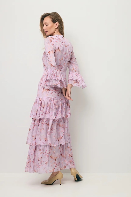 BIZUU sukienka letnia z wiskozy MASSI MASSI.FIOLETOWY fioletowy SS26