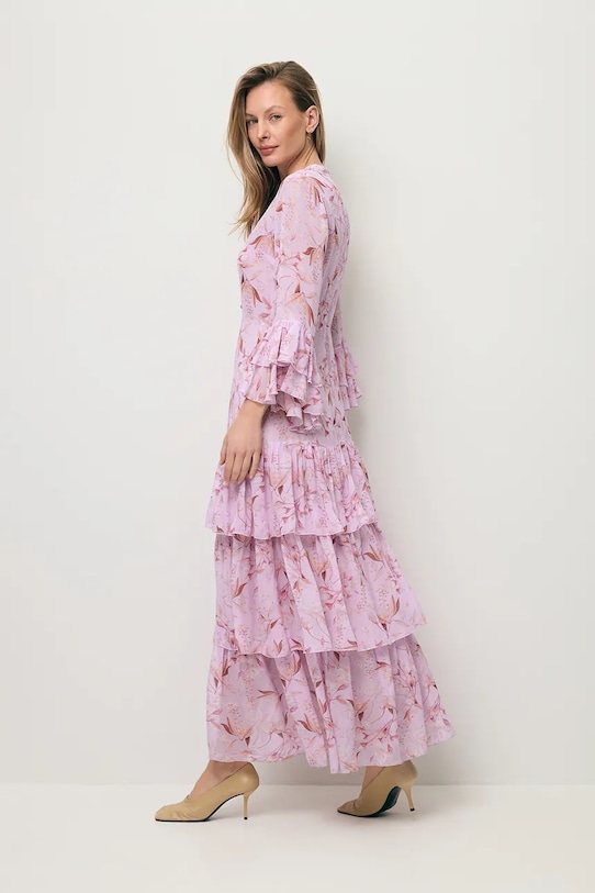 Odzież BIZUU sukienka letnia z wiskozy MASSI MASSI.FIOLETOWY fioletowy