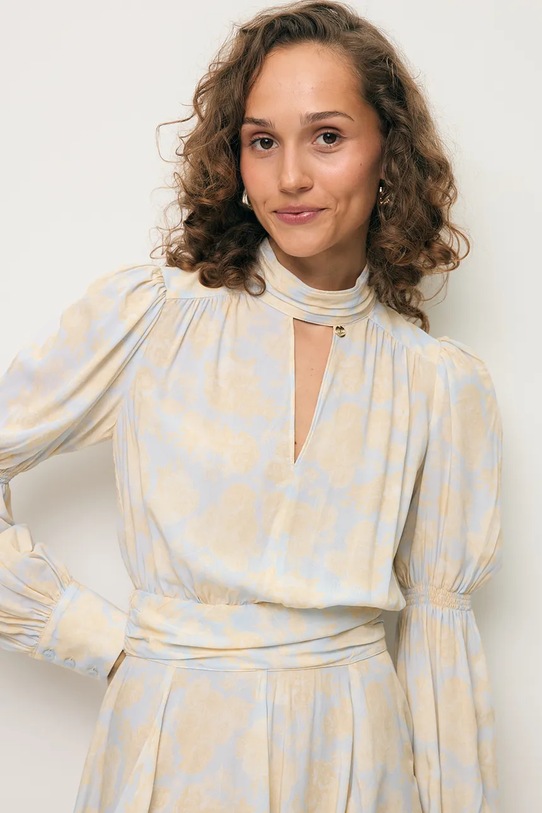 BIZUU sukienka letnia z wiskozy SIERRA niebieski SIERRA.NIEBIESKI