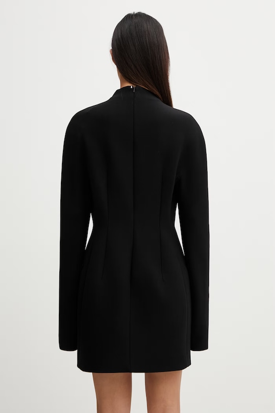 Oblečení Sportmax Spxtefrite malé černé šaty hladké s vlnou 2612221011600 černá