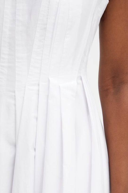 Sportmax Spxgiro розкльошена сукня однотонна бавовняна білий 2612221092600