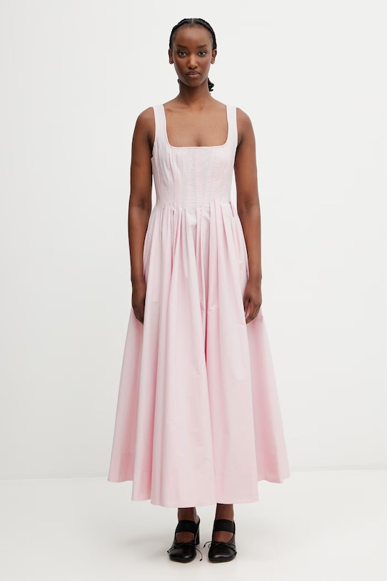 Sportmax Spxgiro розкльошена сукня однотонна бавовняна рожевий 2612221092600