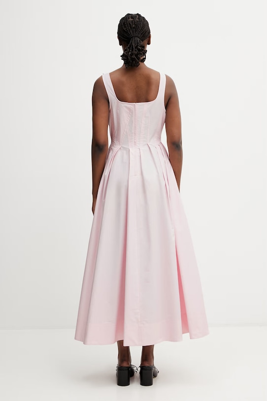 Одяг Sportmax Spxgiro розкльошена сукня однотонна бавовняна 2612221092600 рожевий