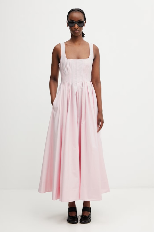 Sportmax Spxgiro розкльошена сукня однотонна бавовняна 2612221092600 рожевий