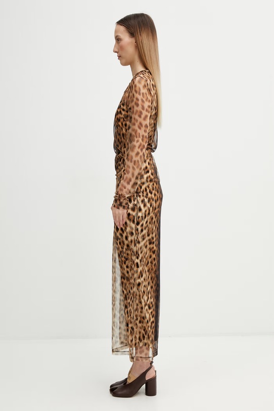 Sportmax Spxesordio sukienka w panterkę 2612621072600 beżowy SS26