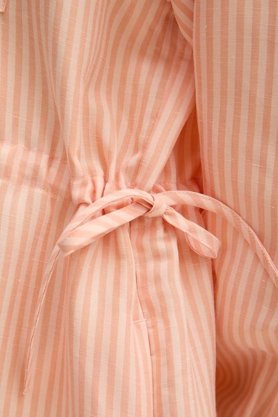 Lacoste sukienka koszulowa z lnem EF7604 pomarańczowy