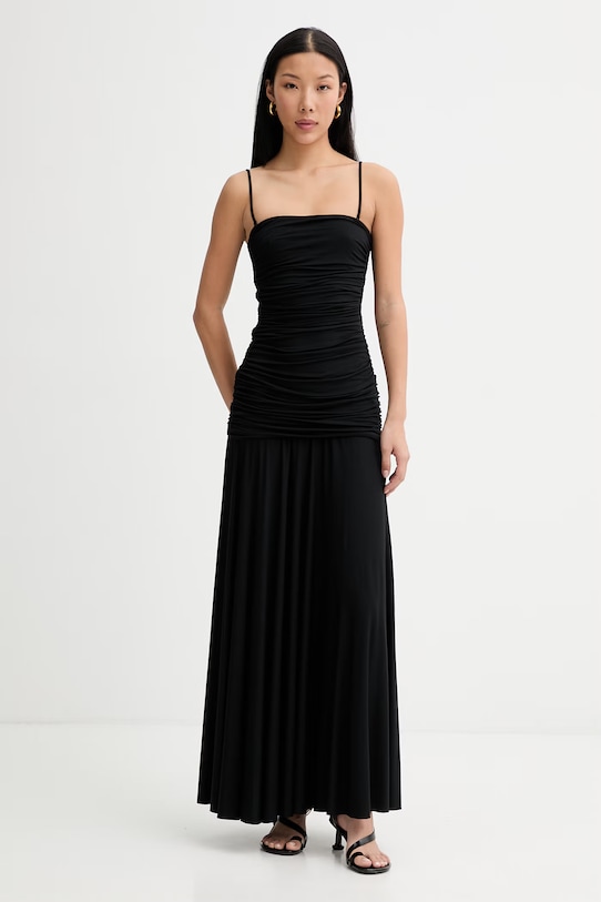 La Mania sukienka drapowana z modalem DELLA LM.DELLA czarny SS26