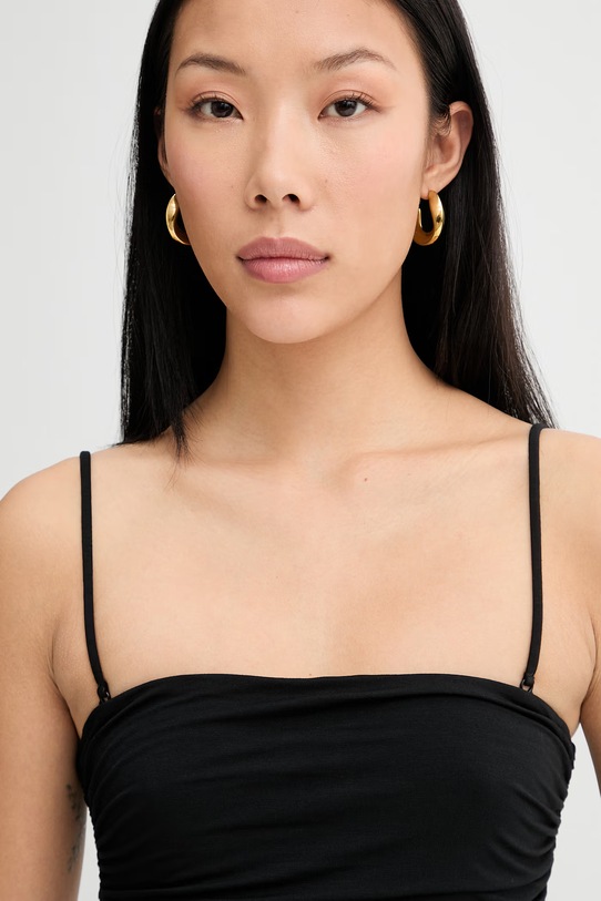 La Mania sukienka drapowana z modalem DELLA czarny LM.DELLA