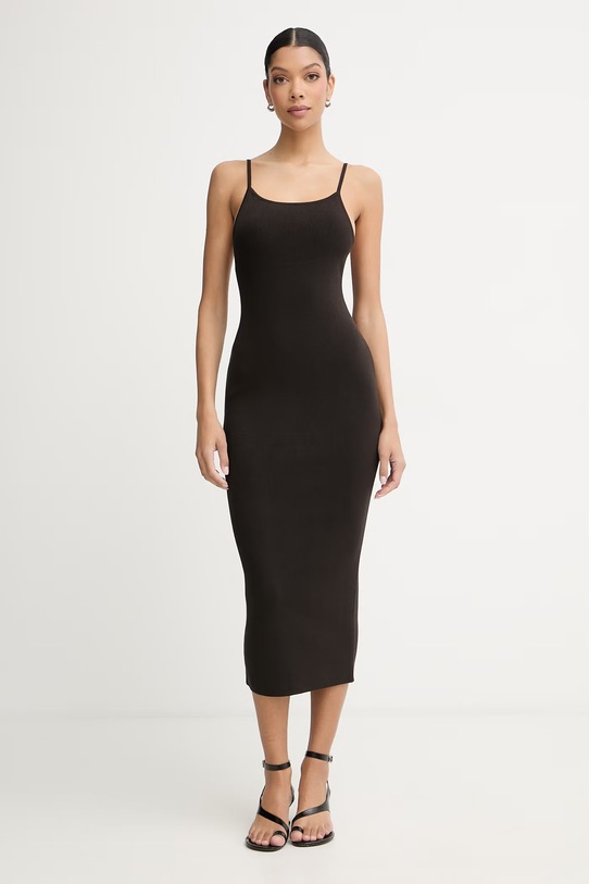 La Mania sukienka z wiskozą NADINE brązowy NADINE