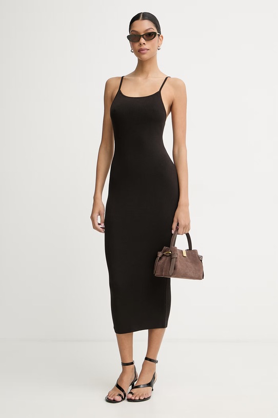 La Mania sukienka z wiskozą NADINE NADINE brązowy SS26