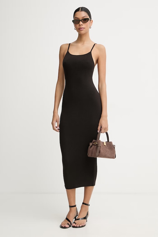 La Mania sukienka z wiskozą NADINE NADINE brązowy SS26