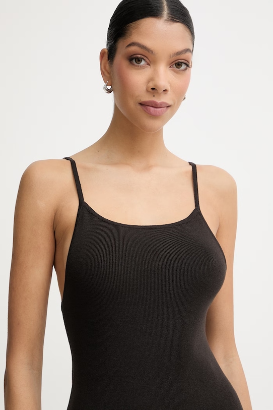 La Mania sukienka z wiskozą NADINE brązowy NADINE