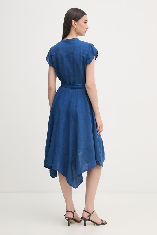 Odzież DKNY sukienka letnia lniana P4BBTEWV granatowy