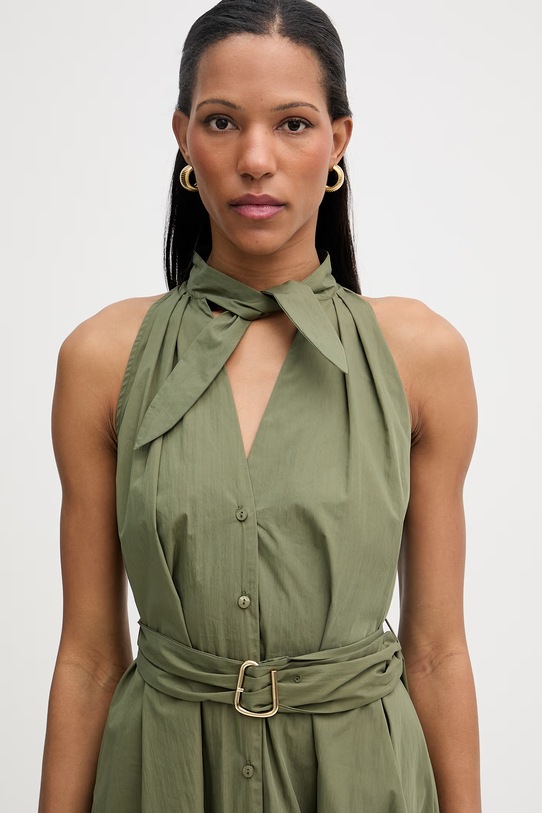 Isabelle Blanche sukienka z bawełną zielony IS26SS.A003.T002