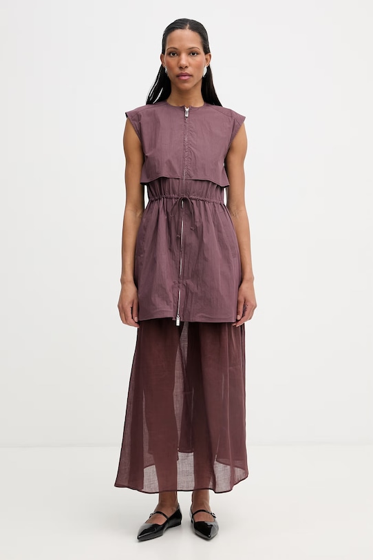 Isabelle Blanche sukienka lniana brązowy IS26SS.A037.T002