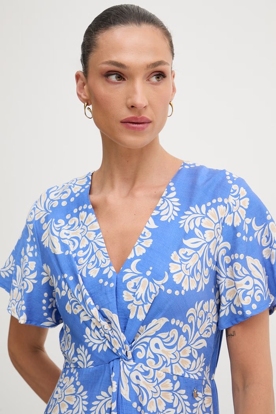 Lola Casademunt sukienka z wiskozą niebieski LS2616137