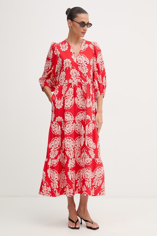 Lola Casademunt sukienka z wiskozą LS2616138 czerwony SS26