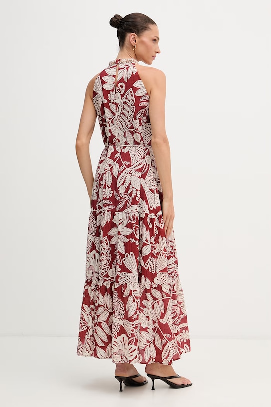 Odzież OUI sukienka letnia z wiskozy 97495 bordowy