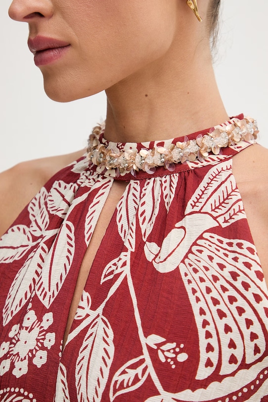 OUI sukienka letnia z wiskozy 97495 bordowy