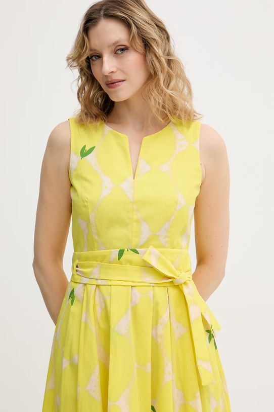 OUI sukienka bawełniana żółty 97347