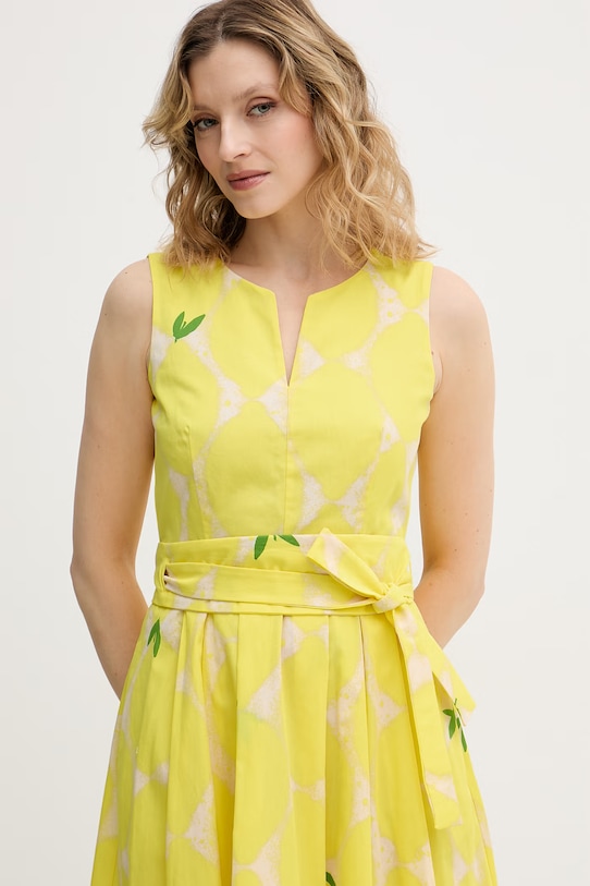 OUI sukienka bawełniana żółty 97347