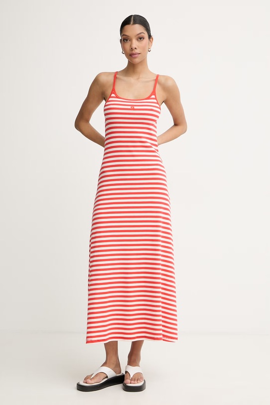 Marimekko sukienka letnia bawełniana z elastanem czerwony 095483