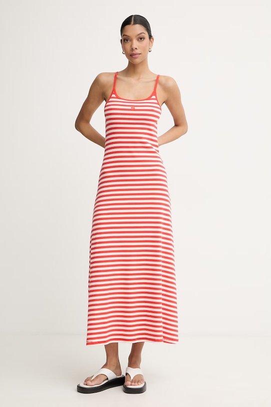 Marimekko sukienka letnia bawełniana z elastanem czerwony 095483