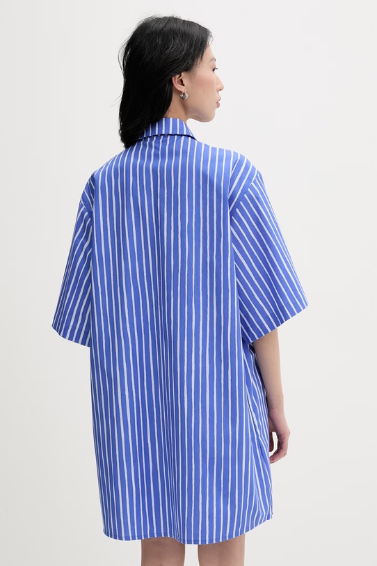 Odzież Marimekko sukienka koszulowa bawełniana 095437 niebieski