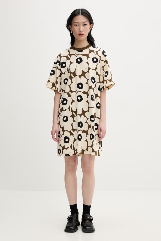 Marimekko sukienka letnia bawełniana 095504 beżowy SS26