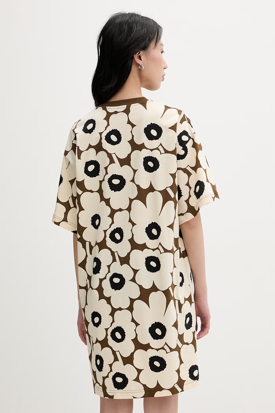 Odzież Marimekko sukienka letnia bawełniana 095504 beżowy