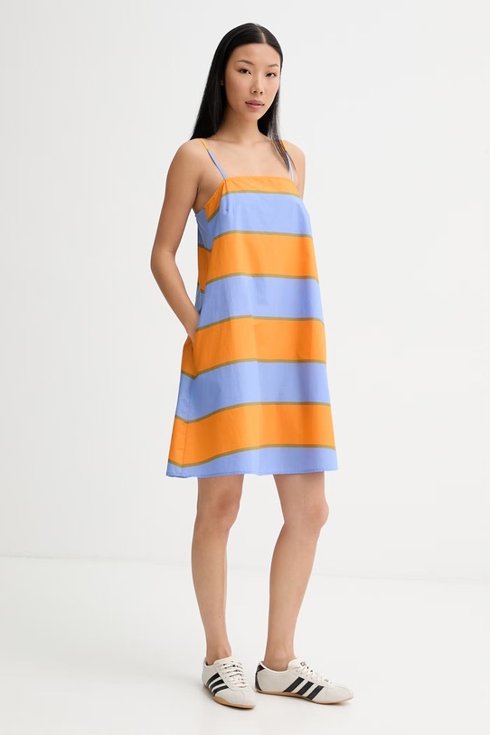 Marimekko letné šaty bavlnené 095621 oranžová SS26