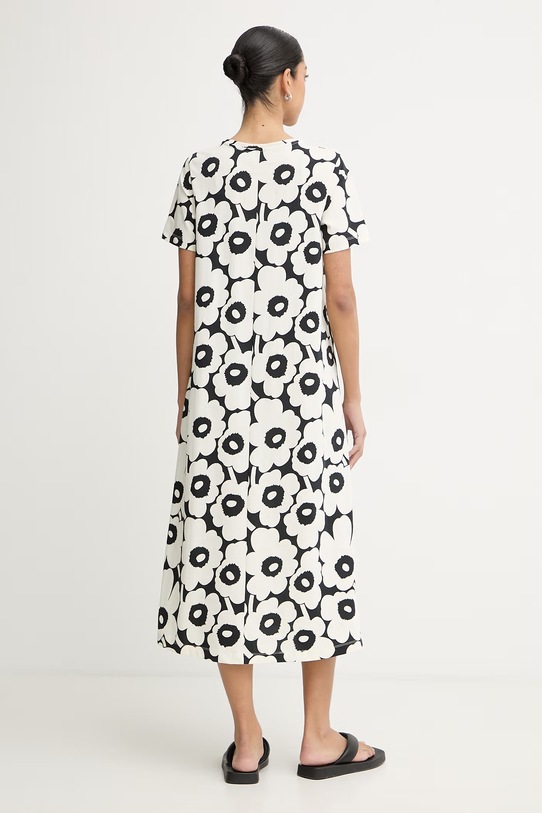 Odzież Marimekko sukienka bawełniana 095846 beżowy