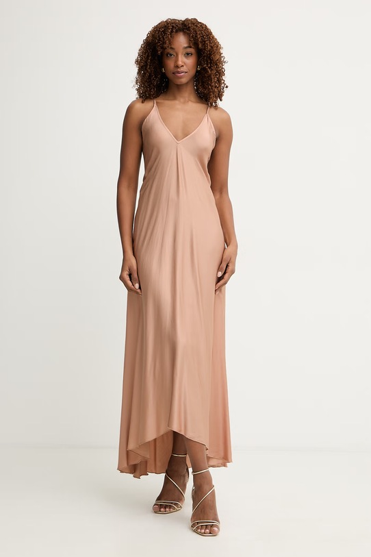 Haveone sukienka bieliźniana z wiskozy beżowy AWG.Q022