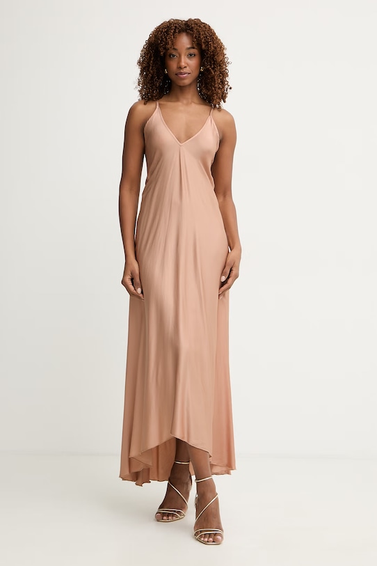 Haveone sukienka bieliźniana z wiskozy beżowy AWG.Q022