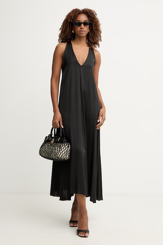 Haveone sukienka letnia z wiskozy AWG.Q018 czarny SS26