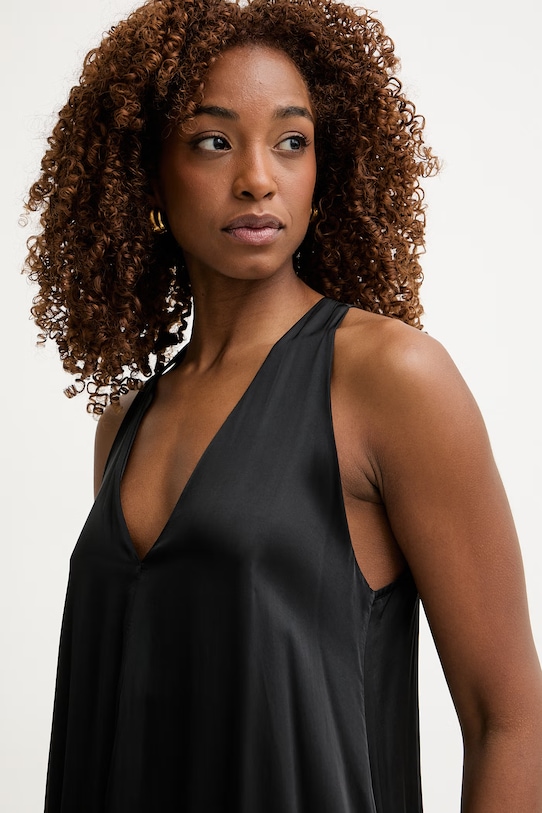 Haveone sukienka letnia z wiskozy czarny AWG.Q018