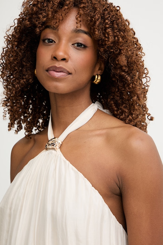 Haveone rochie cu mătase bej AFF.Q008