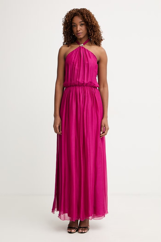 Haveone sukienka z jedwabiem różowy AFF.Q008
