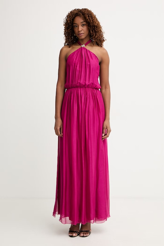 Haveone sukienka z jedwabiem różowy AFF.Q008